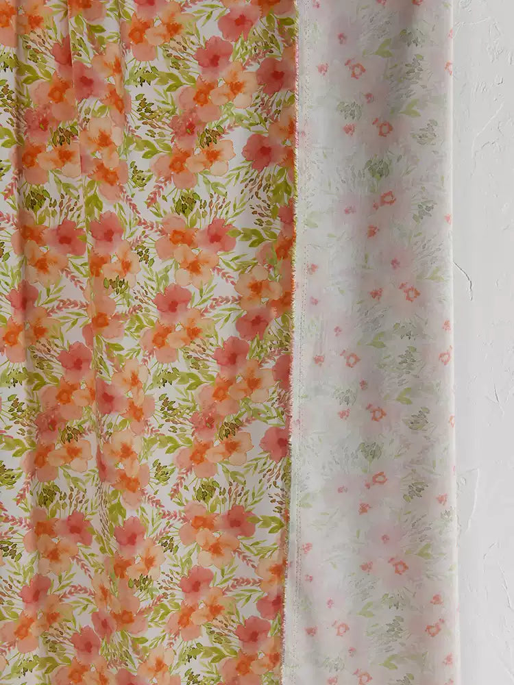 RYXIACHU - Hight 60 Count Rayon Satin Faux Silk Chinese Style Floral Cheongsam Dress Fabric - 145cm wide by the Yard