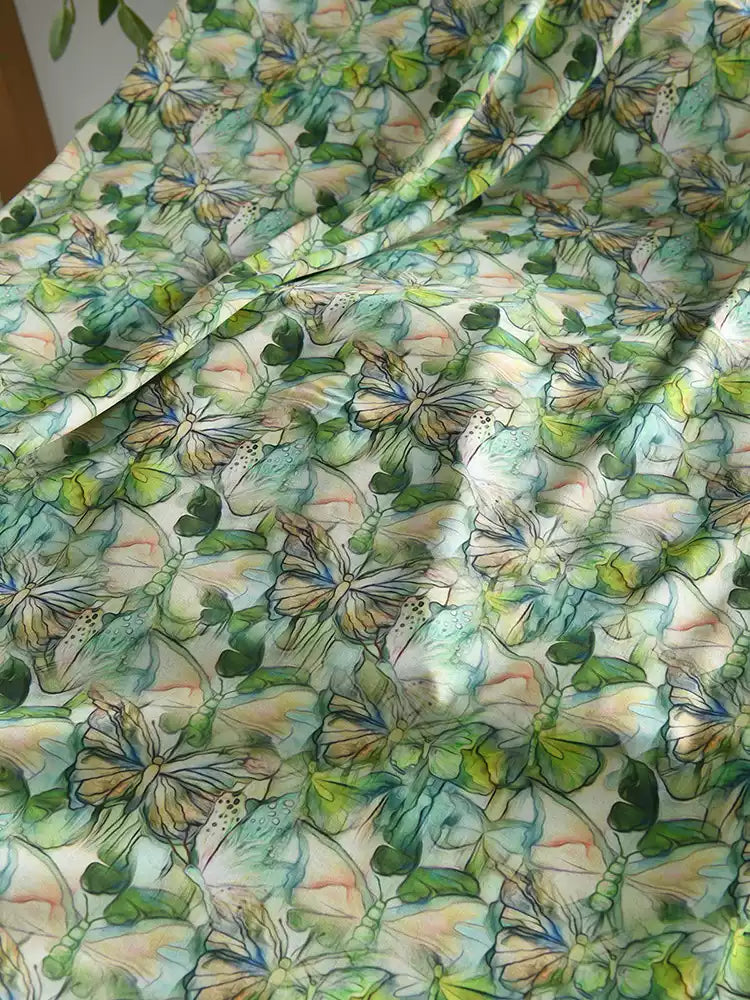 RYDIEWUU - Hight 60 Count Rayon Satin Faux Silk Chinese Style Floral Cheongsam Dress Fabric - 145cm wide by the Yard