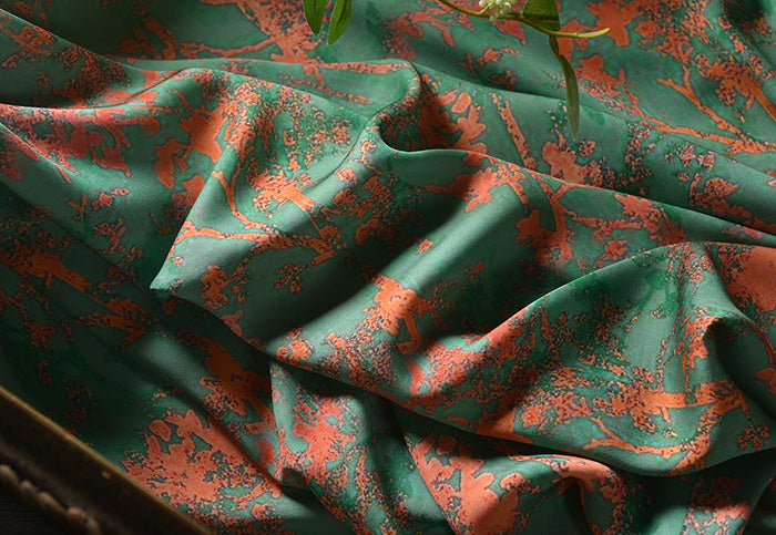 RYHONSAN - Hight 60 Count Rayon Satin Faux Silk Chinese Style Floral Cheongsam Dress Fabric - 145cm wide by the Yard