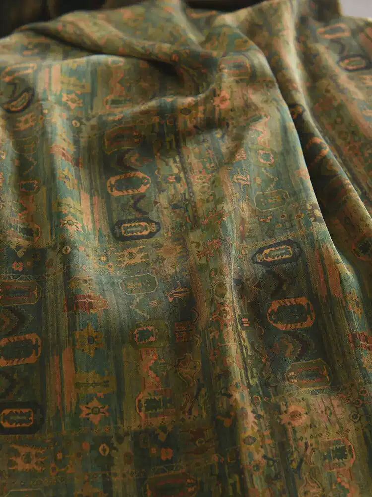 RYGULIUU - Hight 60 Count Rayon Satin Faux Silk Chinese Style Floral Cheongsam Dress Fabric - 145cm wide by the Yard