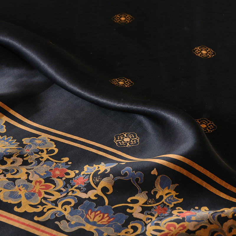 YPMMFW - Handmade 24 Momme HUALUO Jacquard Mud Silk Satin Fabric (Openwork texture) - 116cm by the Yard