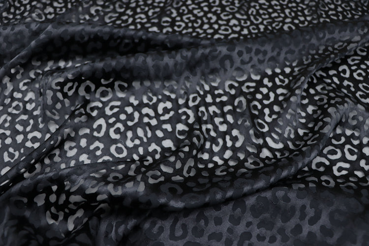 JFHHQQ - 16 Momme Black Sheer Burnout Silk Devore Satin Fabric - 140cm wide by the Yard