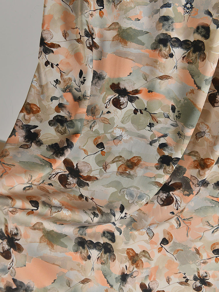 RYLINSEN- Hight 60 Count Rayon Satin Faux Silk Chinese Style Floral Cheongsam Dress Fabric - 145cm wide by the Yard