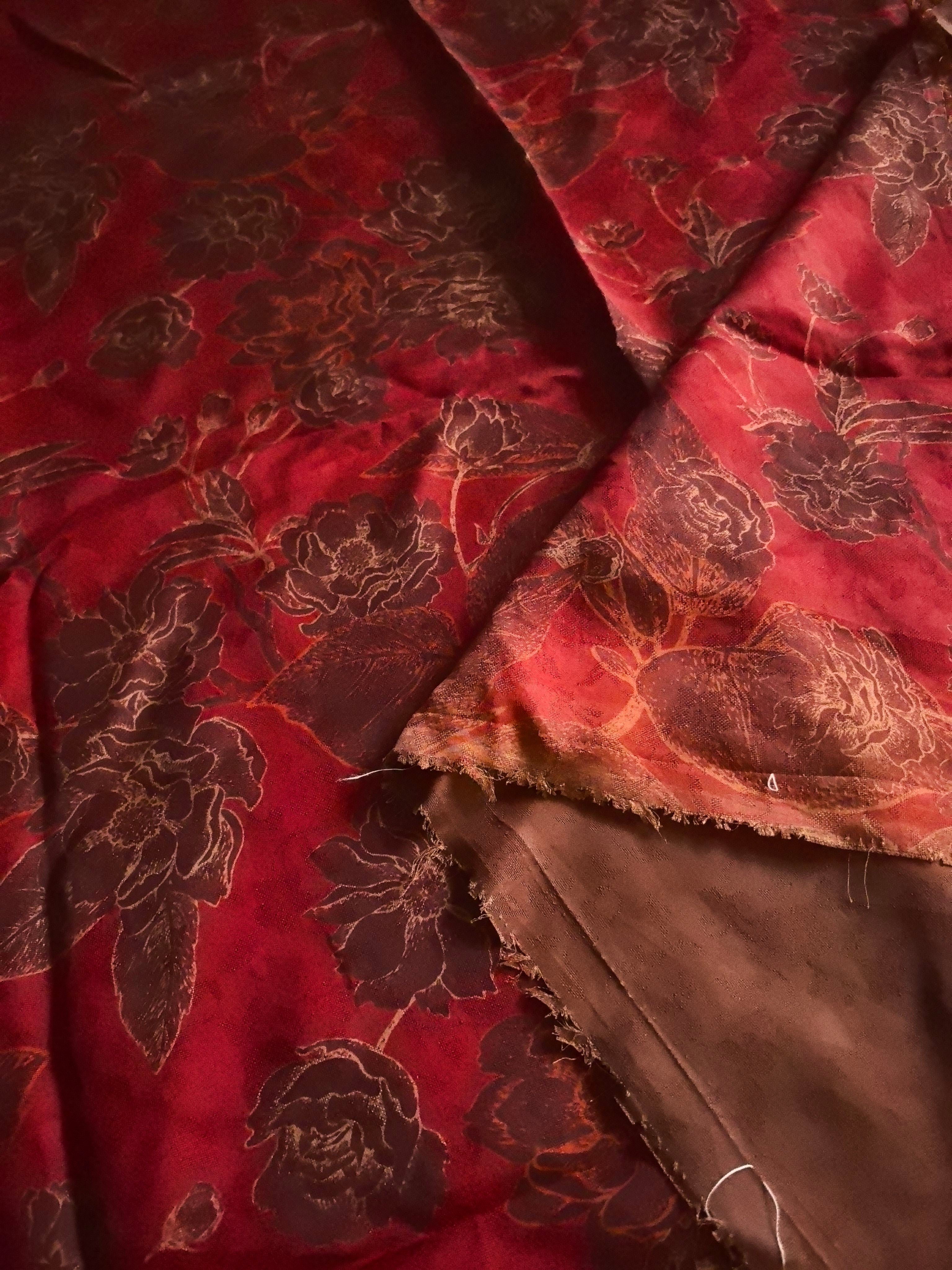 YPHDTH - Handmade 26 Momme HUALUO Jacquard Mud Silk Fabric (Openwork texture) - 112cm by the Yard