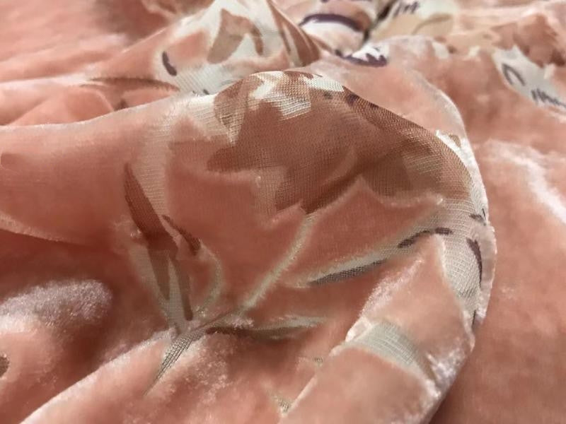 JUFENL - Semi-sheer with a Draping Effect Burnout Silk Velvet Satin Fabric - 114cm wide by the Yard