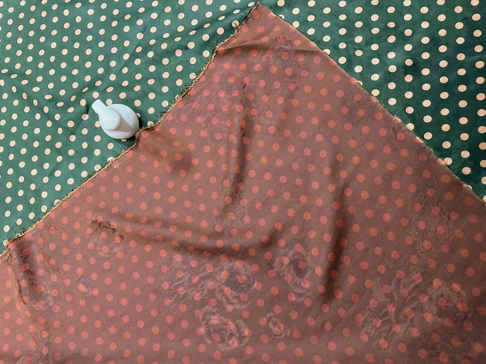 SXBODN - Handmade 25 Momme HUALUO Jacquard Hongyunsha Mud Silk Fabric (Openwork texture) - 114cm by the Yard