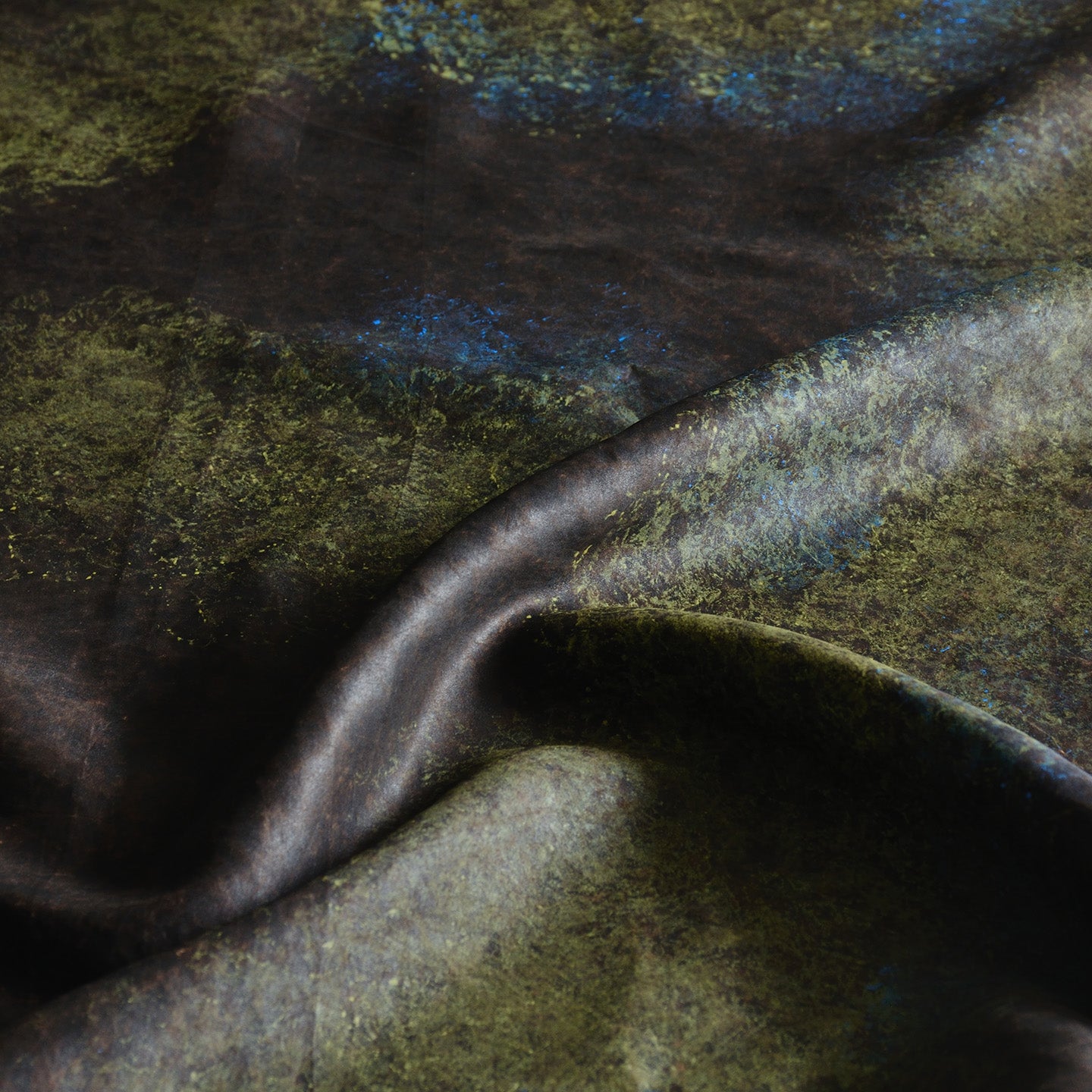 YPQLER - Handmade 35 Momme Crackle Pattern Print Mud Silk Fabric - 110cm by the Yard