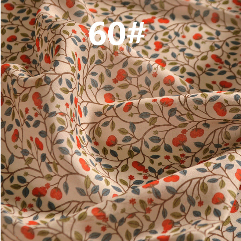 LRLAHX - Pastoral Style Floral Printed 42 Thread Count Ramie Fabric - 140cm wide by the Yard
