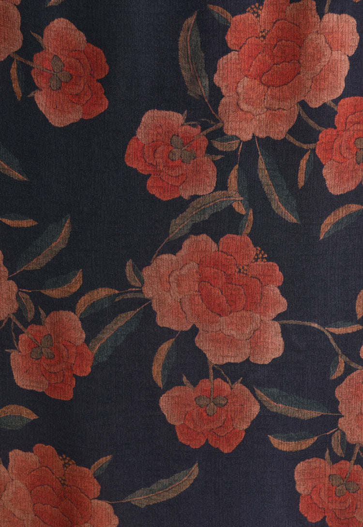 RYZHIHON - Hight 60 Count Rayon Satin Faux Silk Chinese Style Floral Cheongsam Dress Fabric - 145cm wide by the Yard