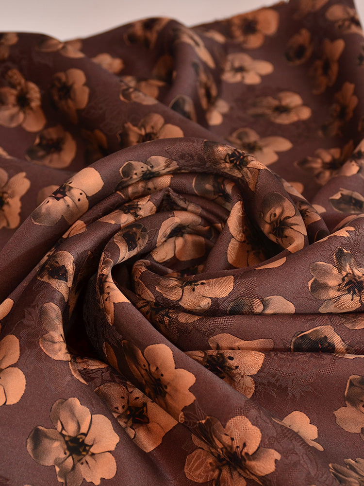 YPWUBH - Handmade 22 Momme HUALUO Jacquard Mud Silk Fabric (Openwork texture) - 114cm by the Yard