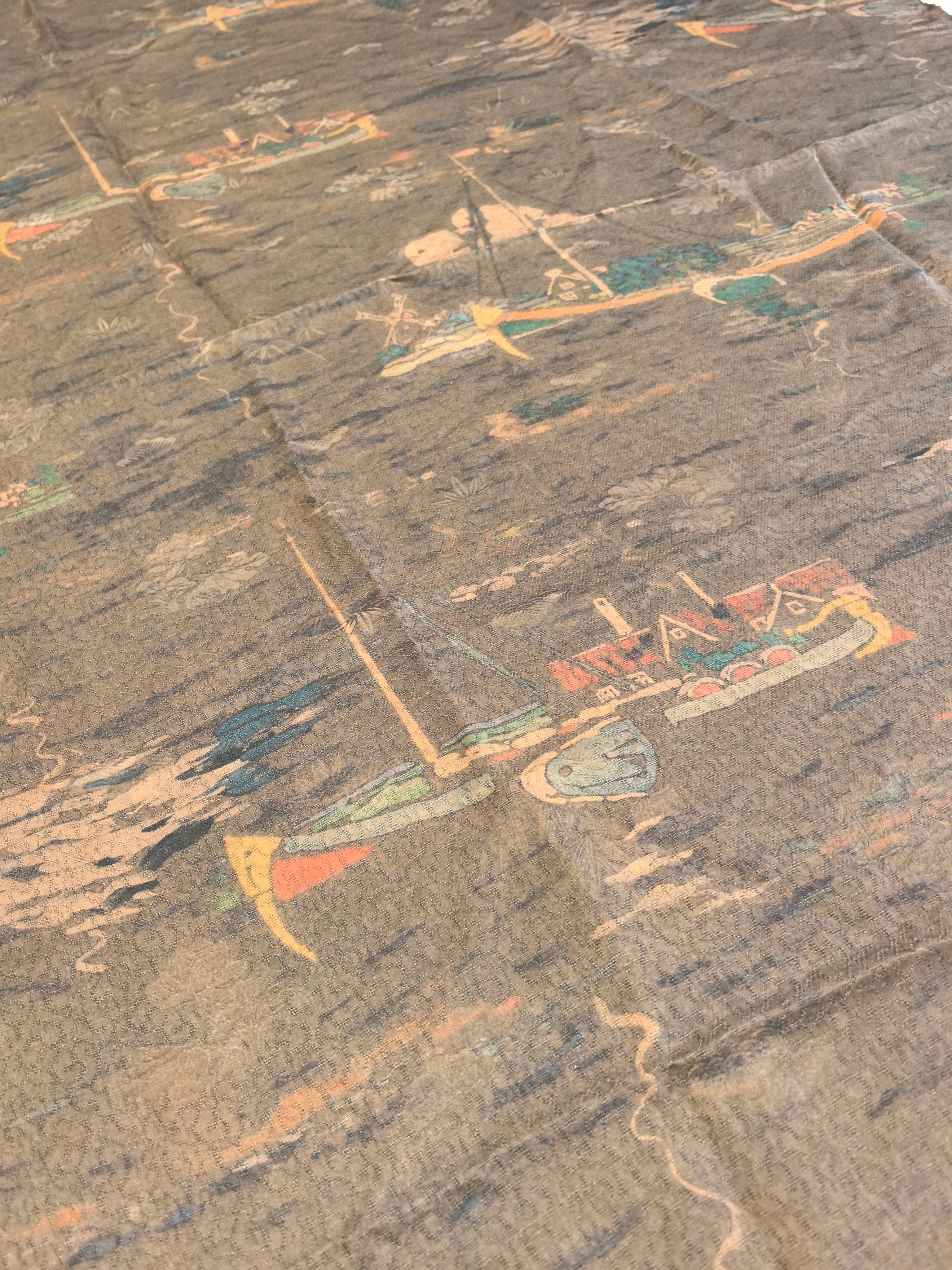 YPXDFZ - Handmade 27 Momme HUALUO Jacquard Mud Silk Fabric (Openwork texture) - 110cm by the Yard