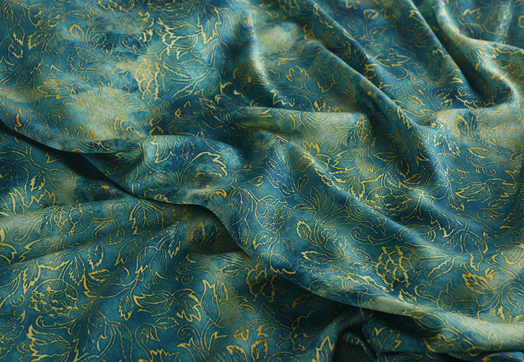 RYYOULAN - Hight 60 Count Rayon Satin Faux Silk Chinese Style Floral Cheongsam Dress Fabric - 145cm wide by the Yard