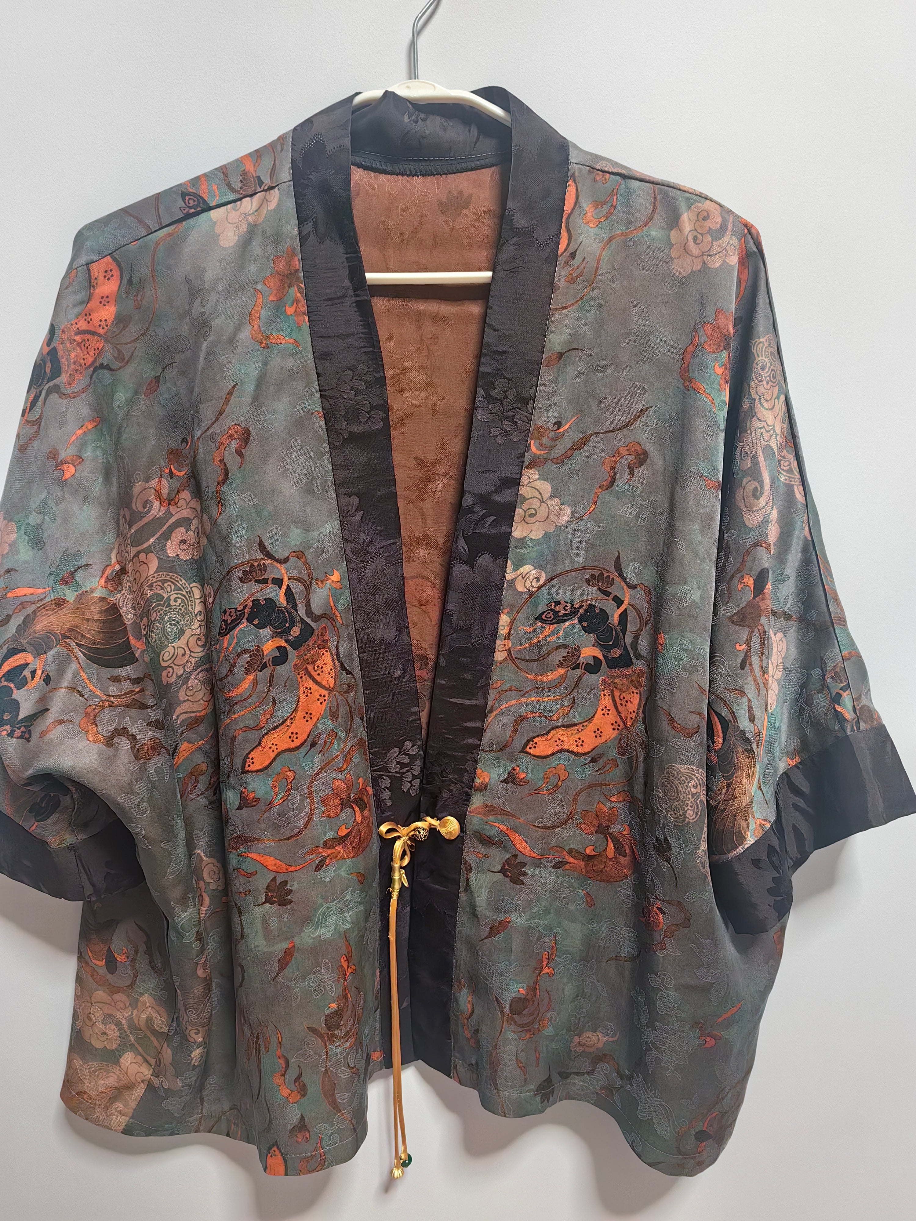 YPQWSI - Handmade 24 Momme HUALUO Jacquard Mud Silk Fabric (Openwork texture) - 110cm by the Yard