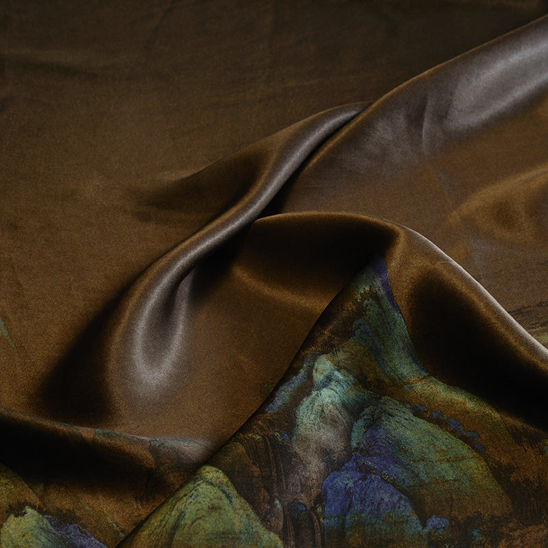 YPHDGS - Handmade 21 Momme HUALUO Jacquard Mud Silk Satin Fabric (Openwork texture) - 110cm by the Yard