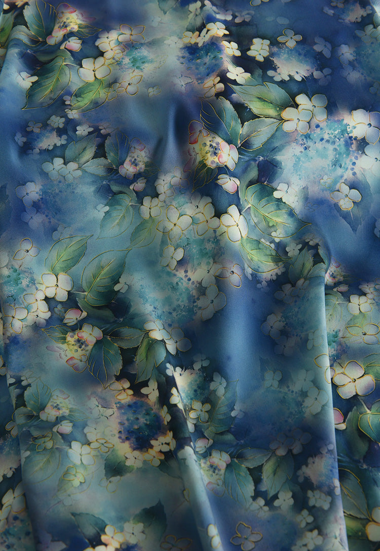 RYHUASEN- Hight 60 Count Rayon Satin Faux Silk Chinese Style Floral Cheongsam Dress Fabric - 145cm wide by the Yard