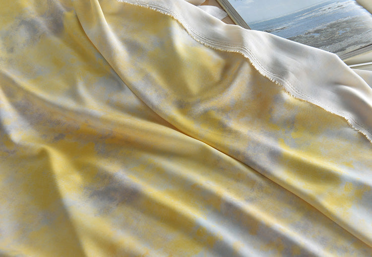 RYYUNSHU - Hight 60 Count Rayon Satin Faux Silk Chinese Style Floral Cheongsam Dress Fabric - 145cm wide by the Yard