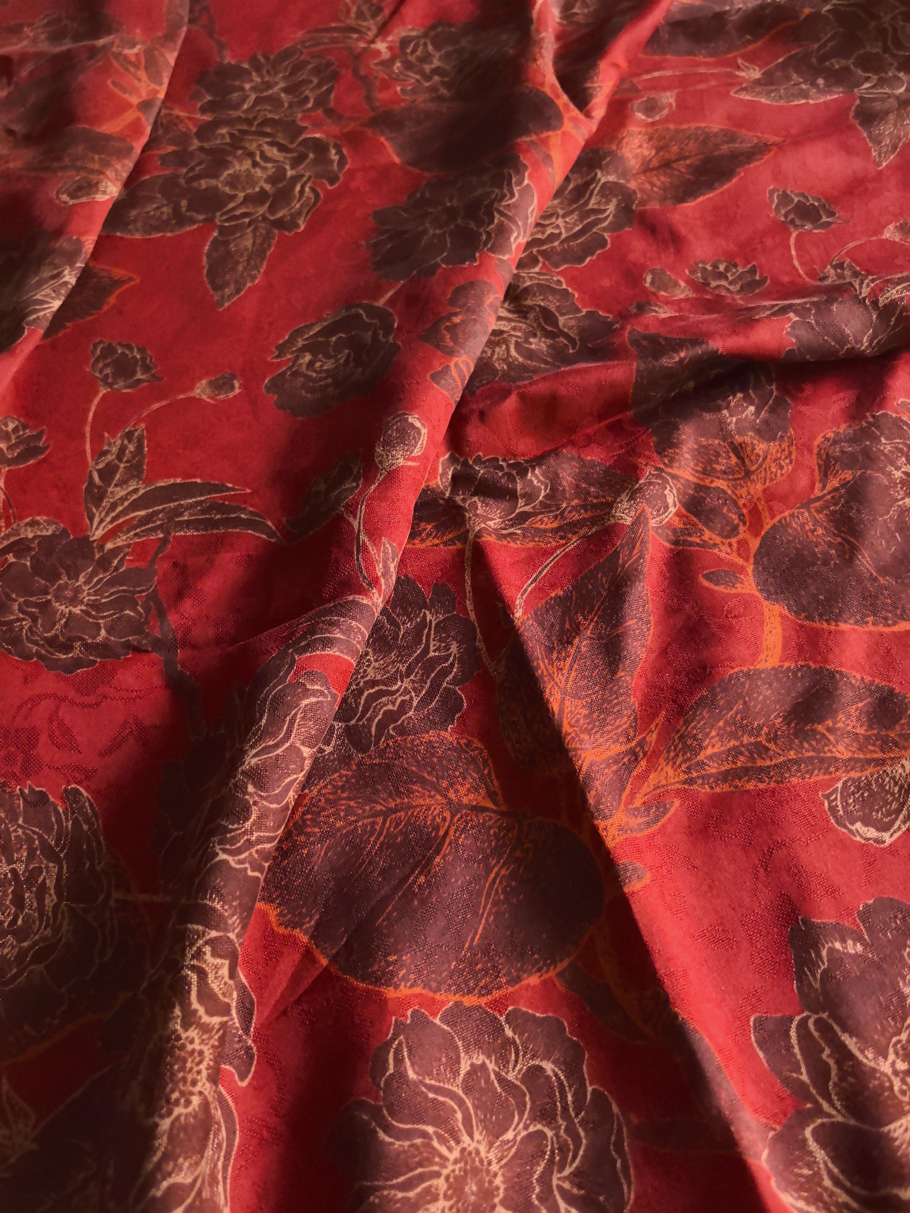 YPHDTH - Handmade 26 Momme HUALUO Jacquard Mud Silk Fabric (Openwork texture) - 112cm by the Yard