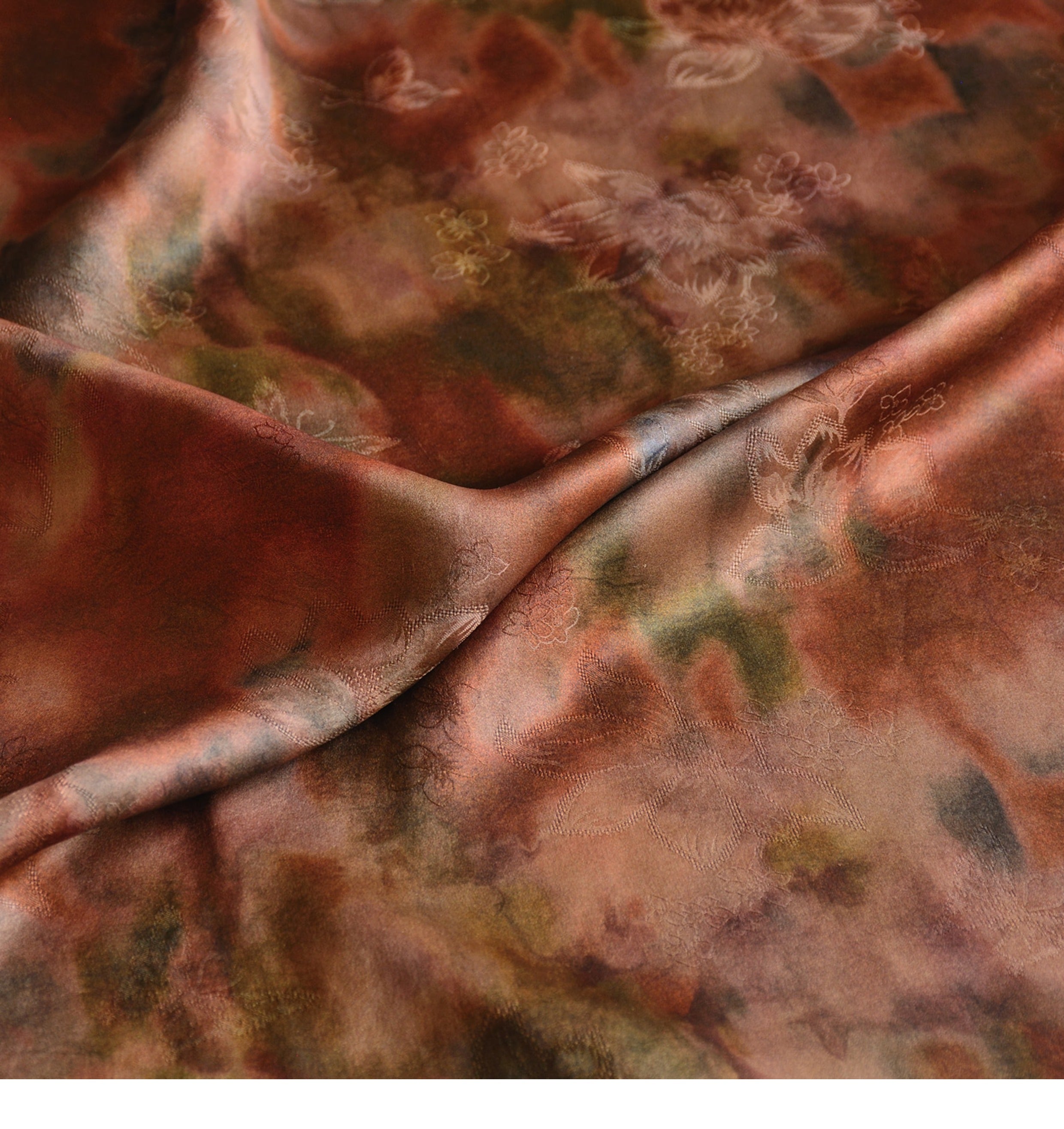 YPSSTO - Handmade 25 Momme HUALUO Jacquard Mud Silk Fabric (Openwork texture) - 110cm by the Yard