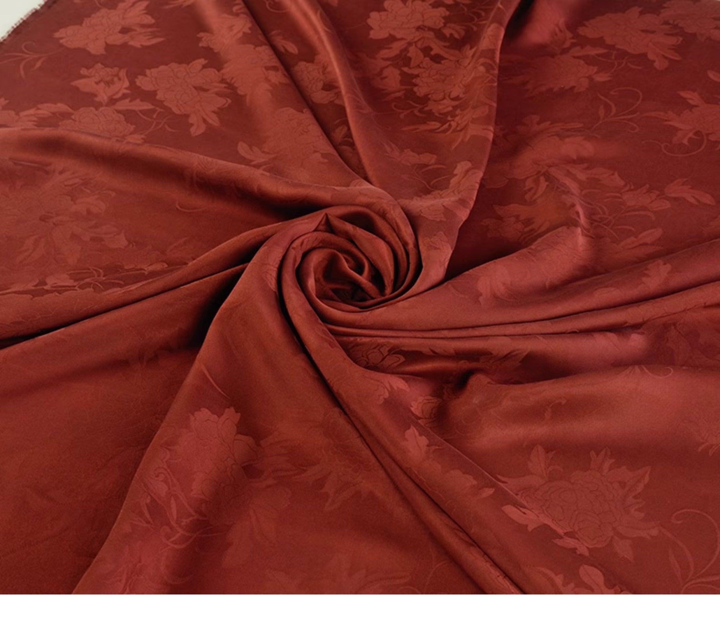 YPHSDM - Handmade 25 Momme HUALUO Jacquard Mud Silk Fabric (Openwork texture) - 112cm by the Yard