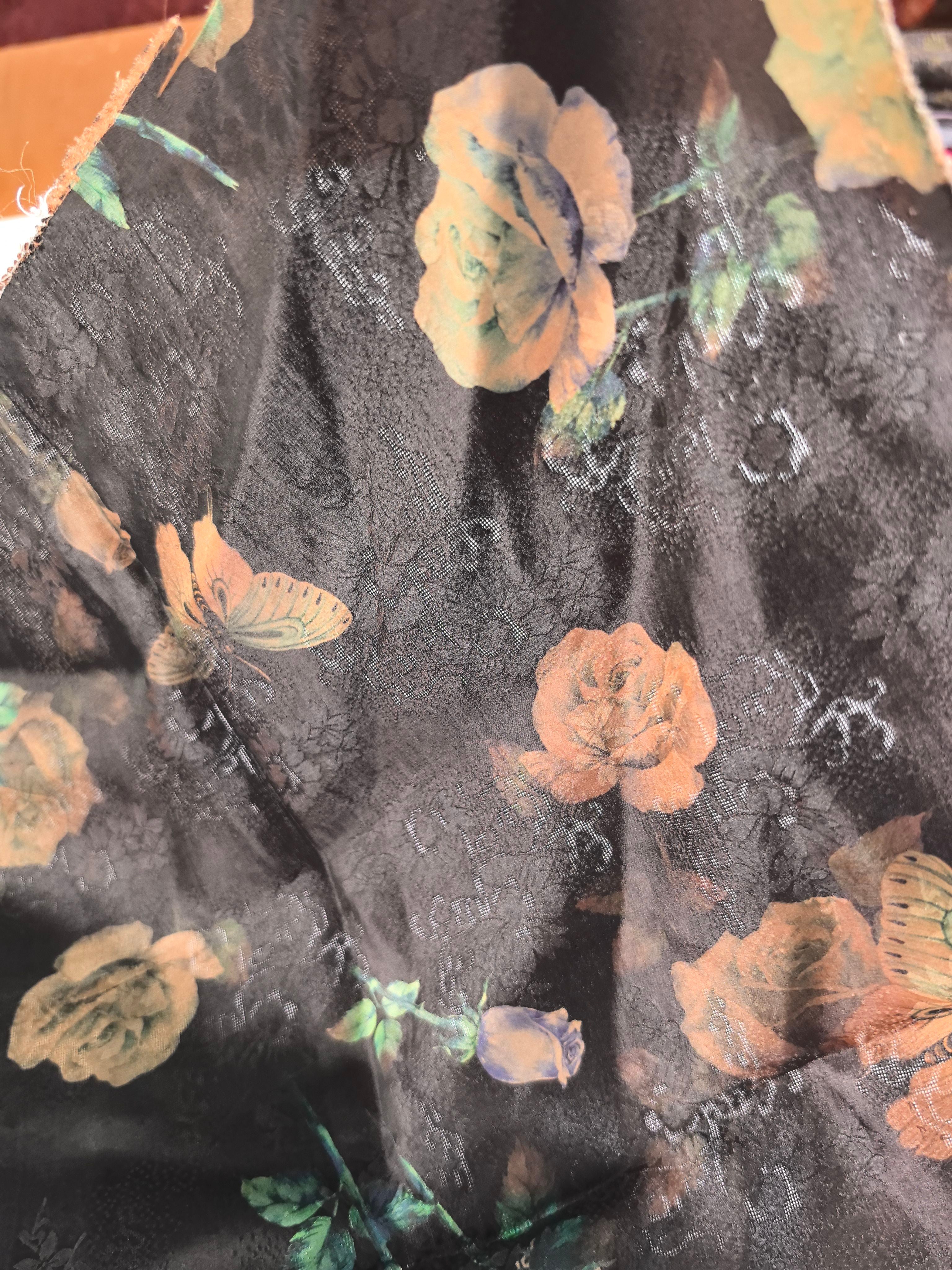 YPHLMG - Handmade 26 Momme HUALUO Jacquard Mud Silk Fabric (Openwork texture) - 110cm by the Yard