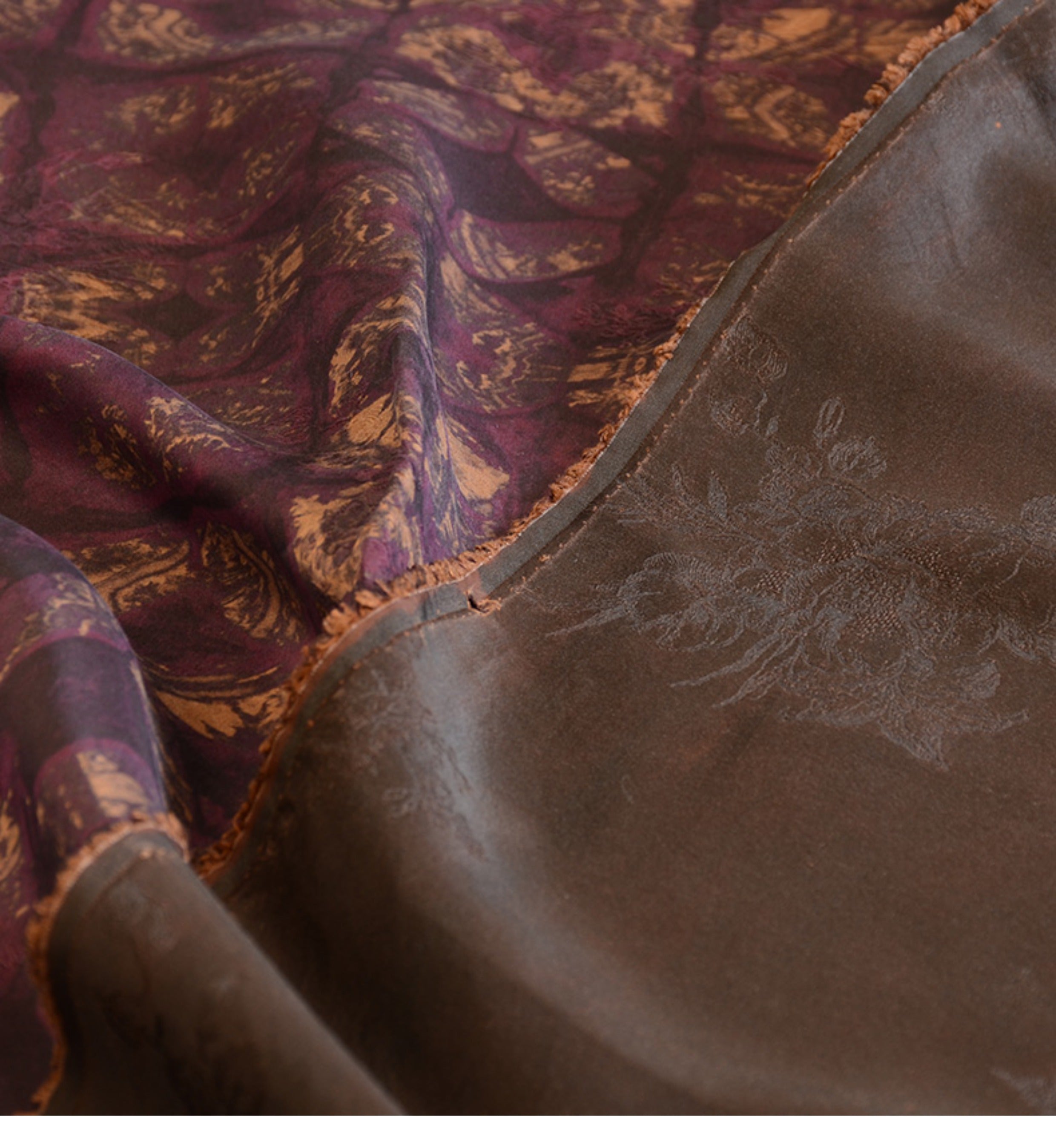 YPDYLX - Handmade 26 Momme HUALUO Jacquard Mud Silk Fabric (Openwork texture) - 138cm by the Yard