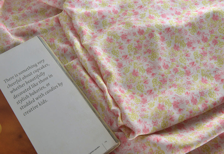 RYFENMEI - Hight 60 Count Rayon Satin Faux Silk Chinese Style Floral Cheongsam Dress Fabric - 145cm wide by the Yard