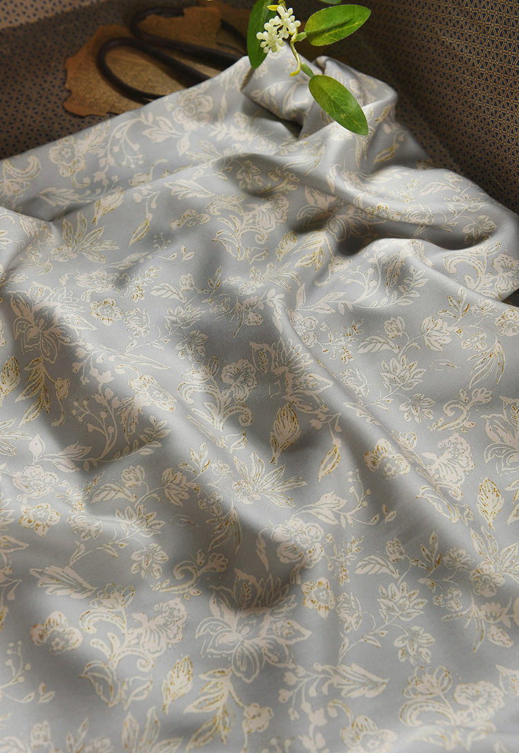 RYSUXIAN - Hight 60 Count Rayon Satin Faux Silk Chinese Style Floral Cheongsam Dress Fabric - 145cm wide by the Yard