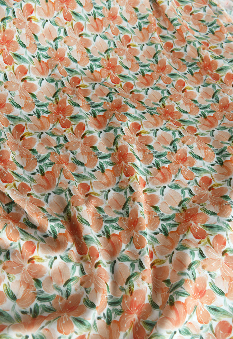 RYHUASHU - Hight 60 Count Rayon Satin Faux Silk Chinese Style Floral Cheongsam Dress Fabric - 145cm wide by the Yard