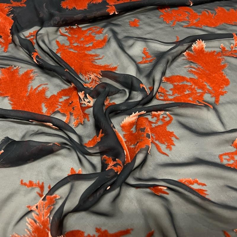 GAOMIH - Semi-sheer with a Draping Effect Sheer Burnout Silk Velvet Satin Fabric - 140cm wide by the Yard