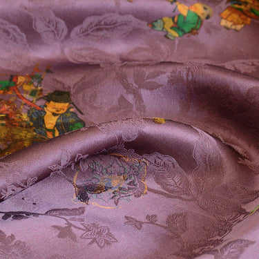 YPBZXX - Handmade 25 Momme HUALUO Jacquard Mud Silk Satin Fabric (Openwork texture) - 110cm by the Yard