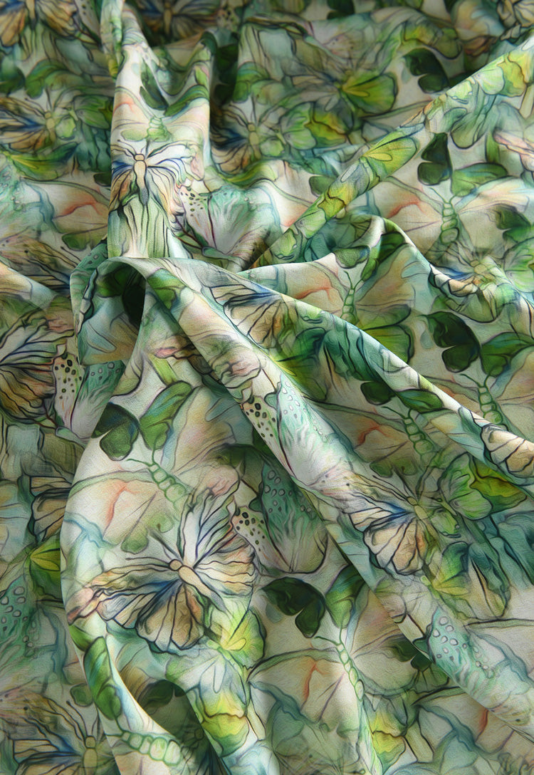 RYDIEWUU - Hight 60 Count Rayon Satin Faux Silk Chinese Style Floral Cheongsam Dress Fabric - 145cm wide by the Yard