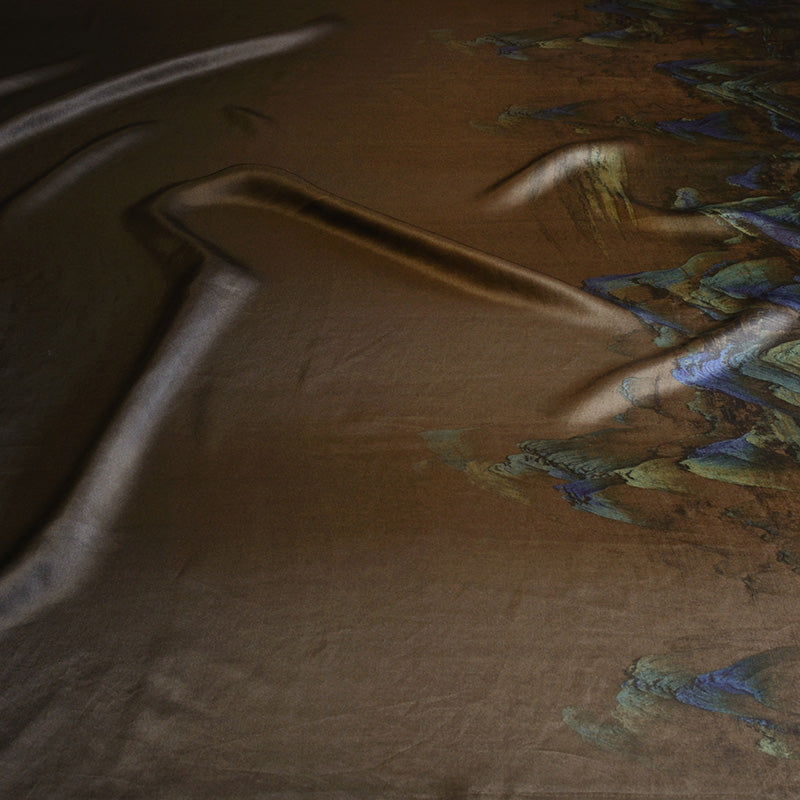 YPHDGS - Handmade 21 Momme HUALUO Jacquard Mud Silk Satin Fabric (Openwork texture) - 110cm by the Yard