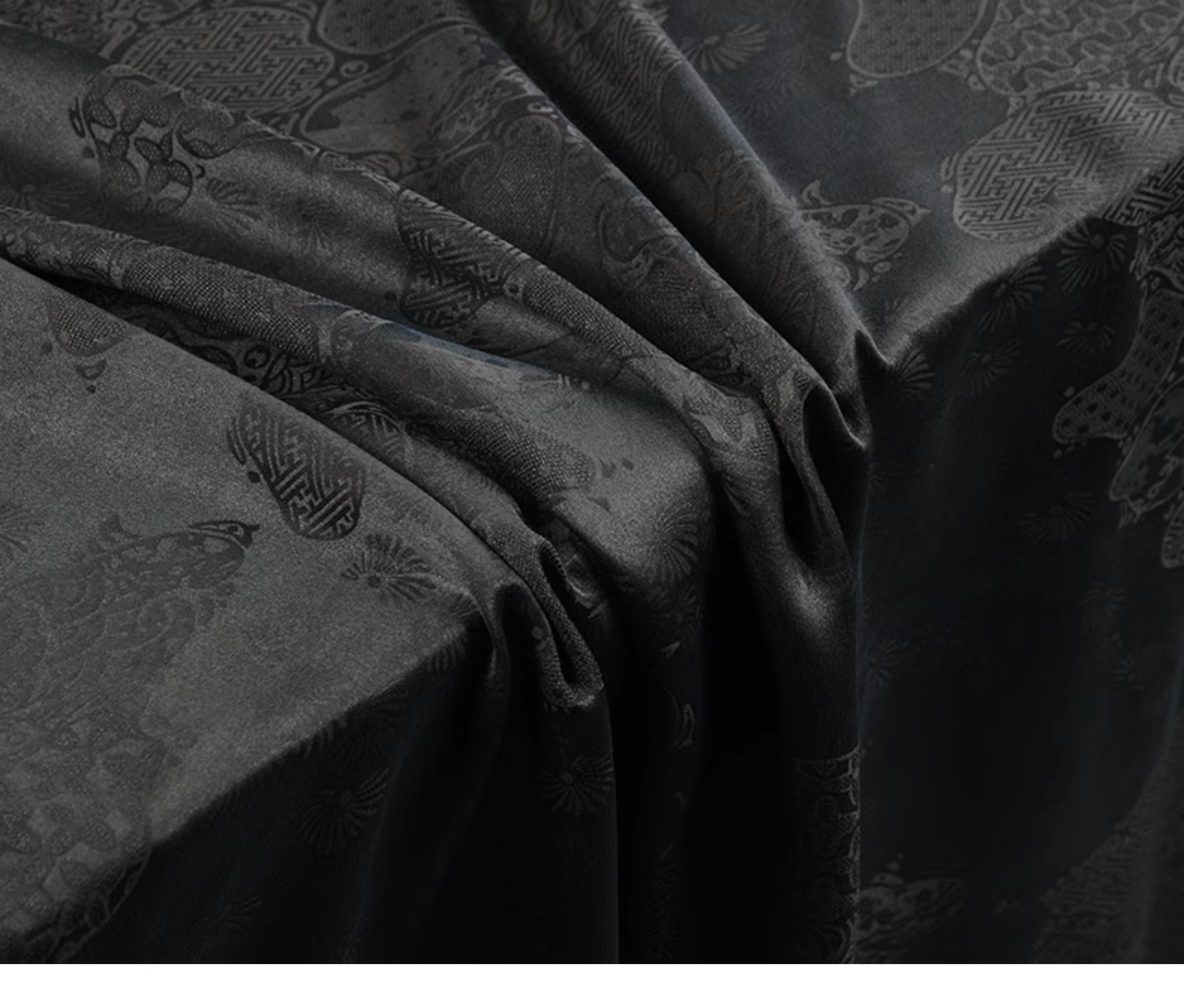 YPZLSE - Handmade 22 Momme HUALUO Jacquard Mud Silk Fabric (Openwork texture) - 110cm by the Yard