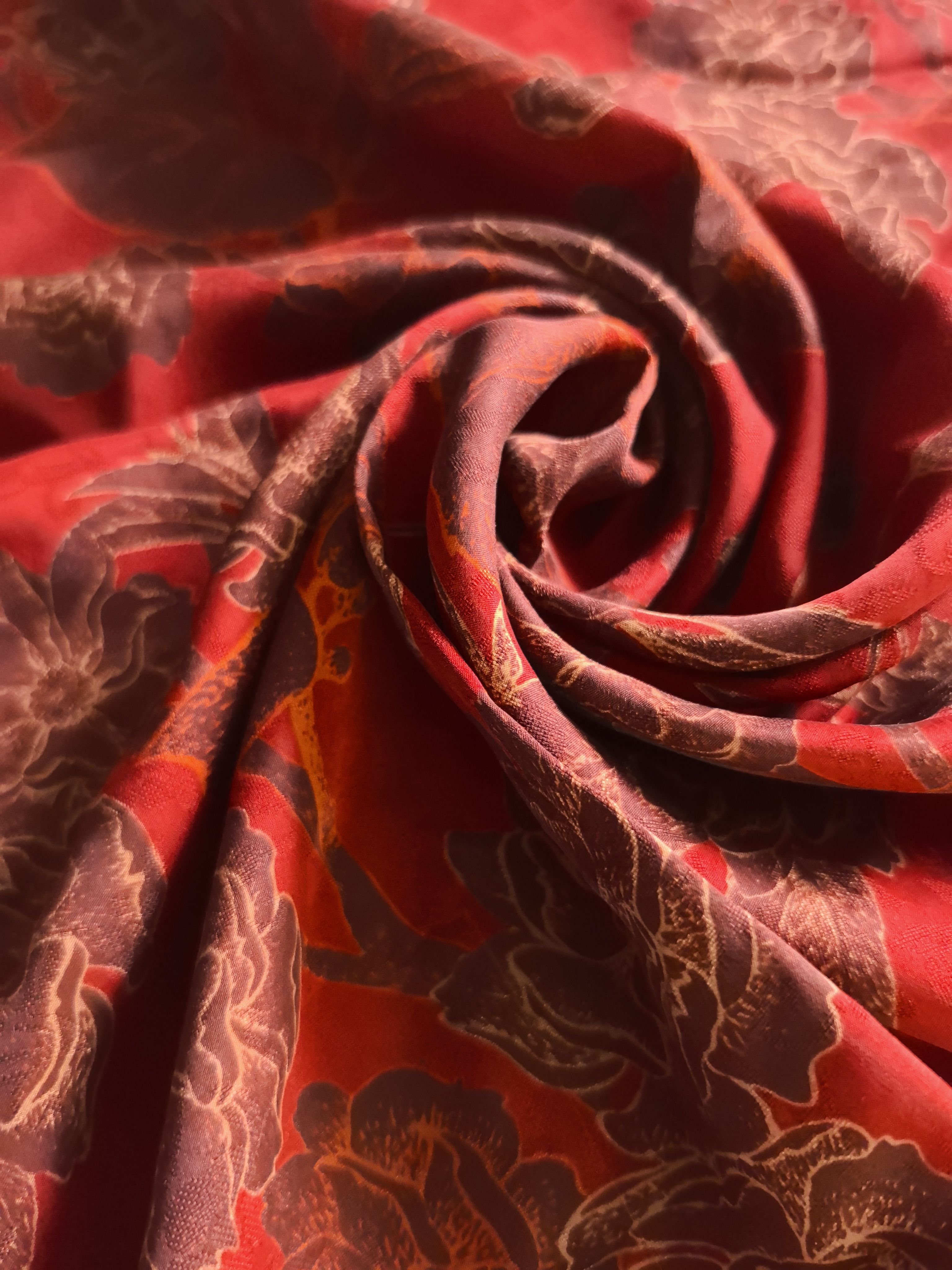 YPHDTH - Handmade 26 Momme HUALUO Jacquard Mud Silk Fabric (Openwork texture) - 112cm by the Yard