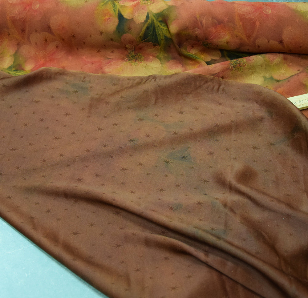 XLZHHY - 23 Momme Jacquard Handmade Plant Dye HongYunSha Silk Blended Fabric - 108cm wide by the Yard