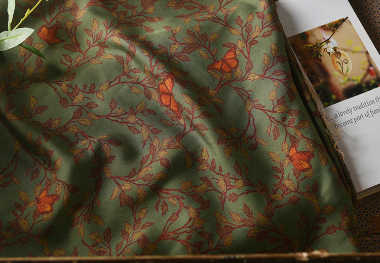 RYHUAJAN - Hight 60 Count Rayon Satin Faux Silk Chinese Style Floral Cheongsam Dress Fabric - 145cm wide by the Yard