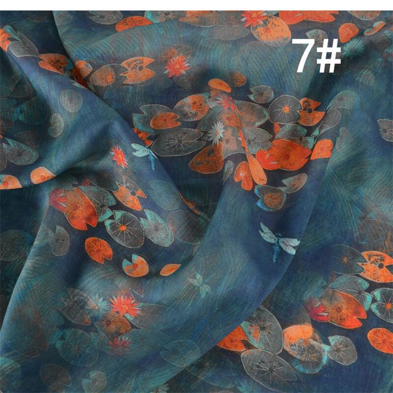 LRXCSS - Vintage Style Floral Printed 42 Thread Count Ramie Fabric - 140cm wide by the Yard