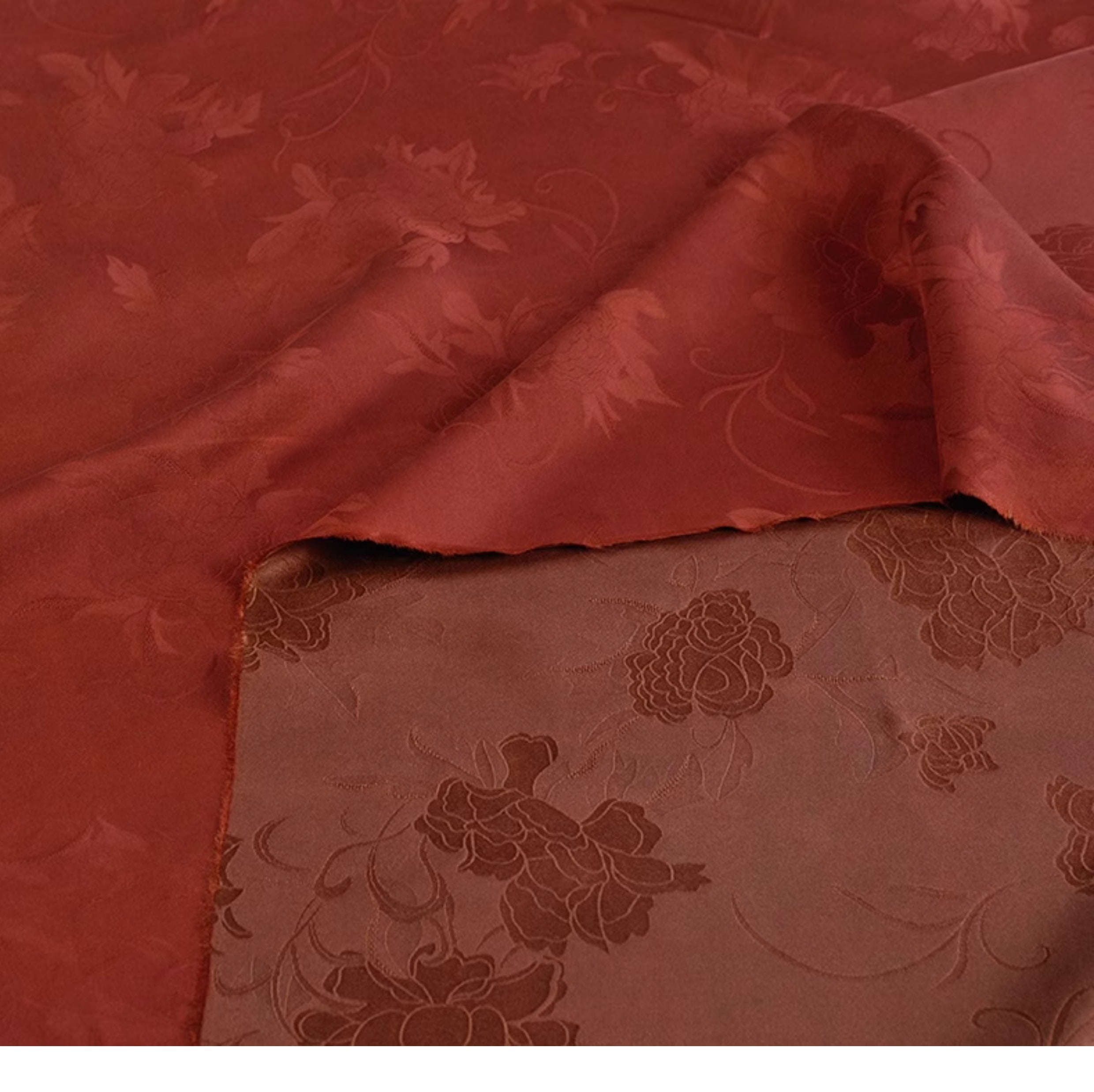 YPHSDM - Handmade 25 Momme HUALUO Jacquard Mud Silk Fabric (Openwork texture) - 112cm by the Yard