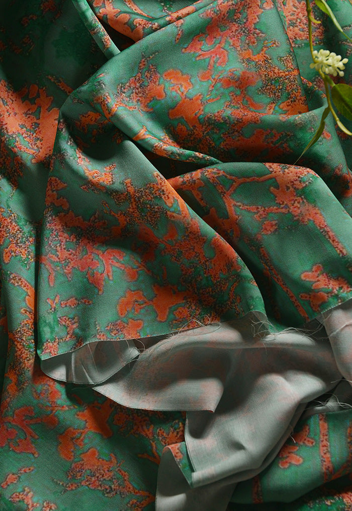 RYHONSAN - Hight 60 Count Rayon Satin Faux Silk Chinese Style Floral Cheongsam Dress Fabric - 145cm wide by the Yard