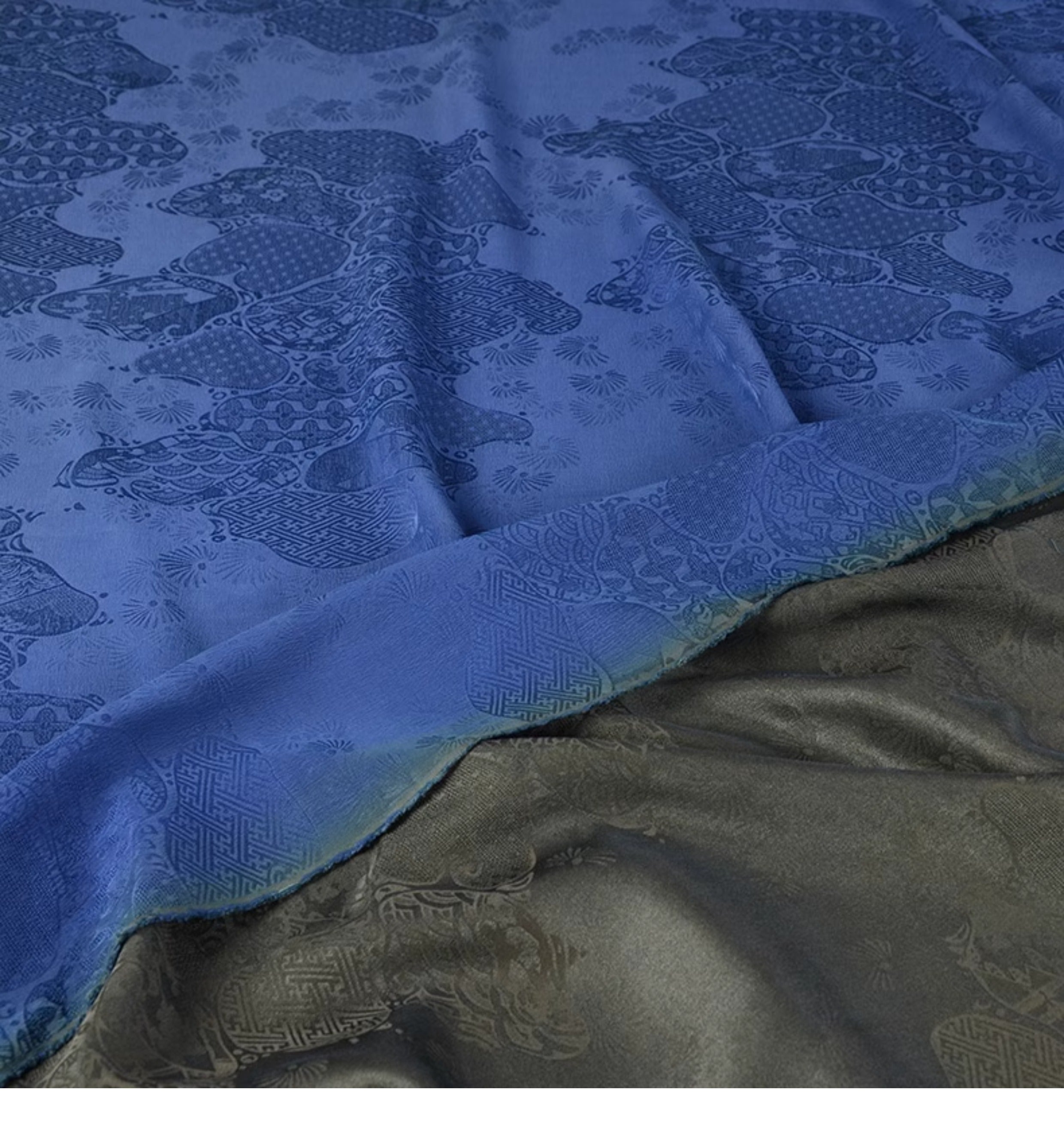 YPZLSE - Handmade 22 Momme HUALUO Jacquard Mud Silk Fabric (Openwork texture) - 110cm by the Yard
