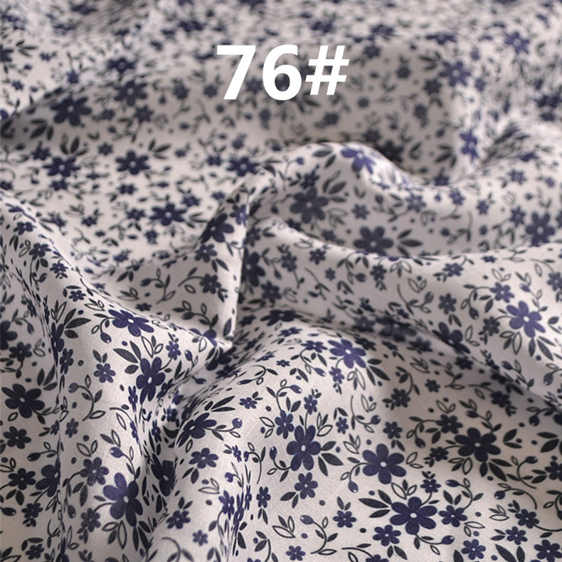 LRLAHX - Pastoral Style Floral Printed 42 Thread Count Ramie Fabric - 140cm wide by the Yard