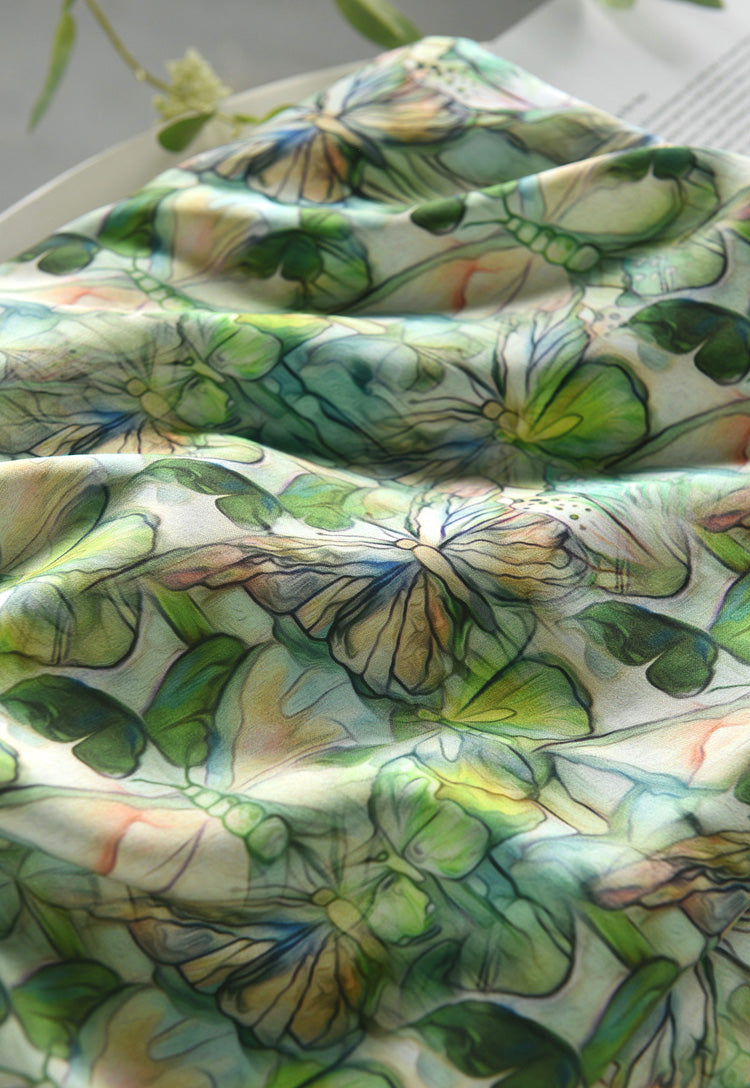 RYDIEWUU - Hight 60 Count Rayon Satin Faux Silk Chinese Style Floral Cheongsam Dress Fabric - 145cm wide by the Yard