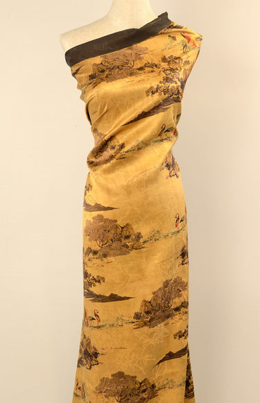 YPHHSS - Handmade 40 Momme HUALUO Jacquard Mud Silk Fabric (Openwork texture) - 110cm by the Yard