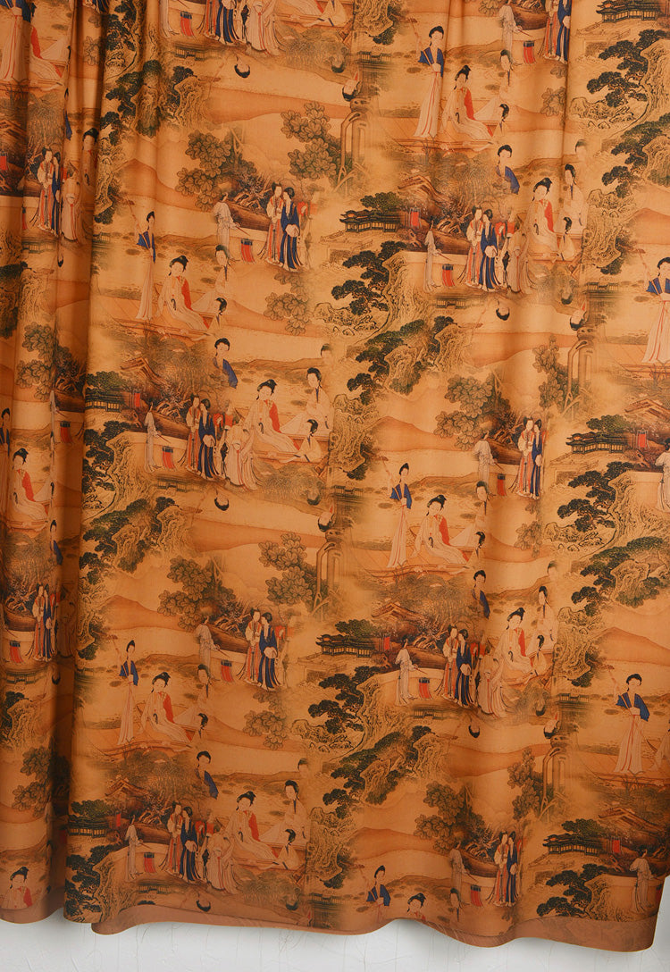 RYSILVTU - Hight 60 Count Rayon Satin Faux Silk Chinese Style Floral Cheongsam Dress Fabric - 145cm wide by the Yard