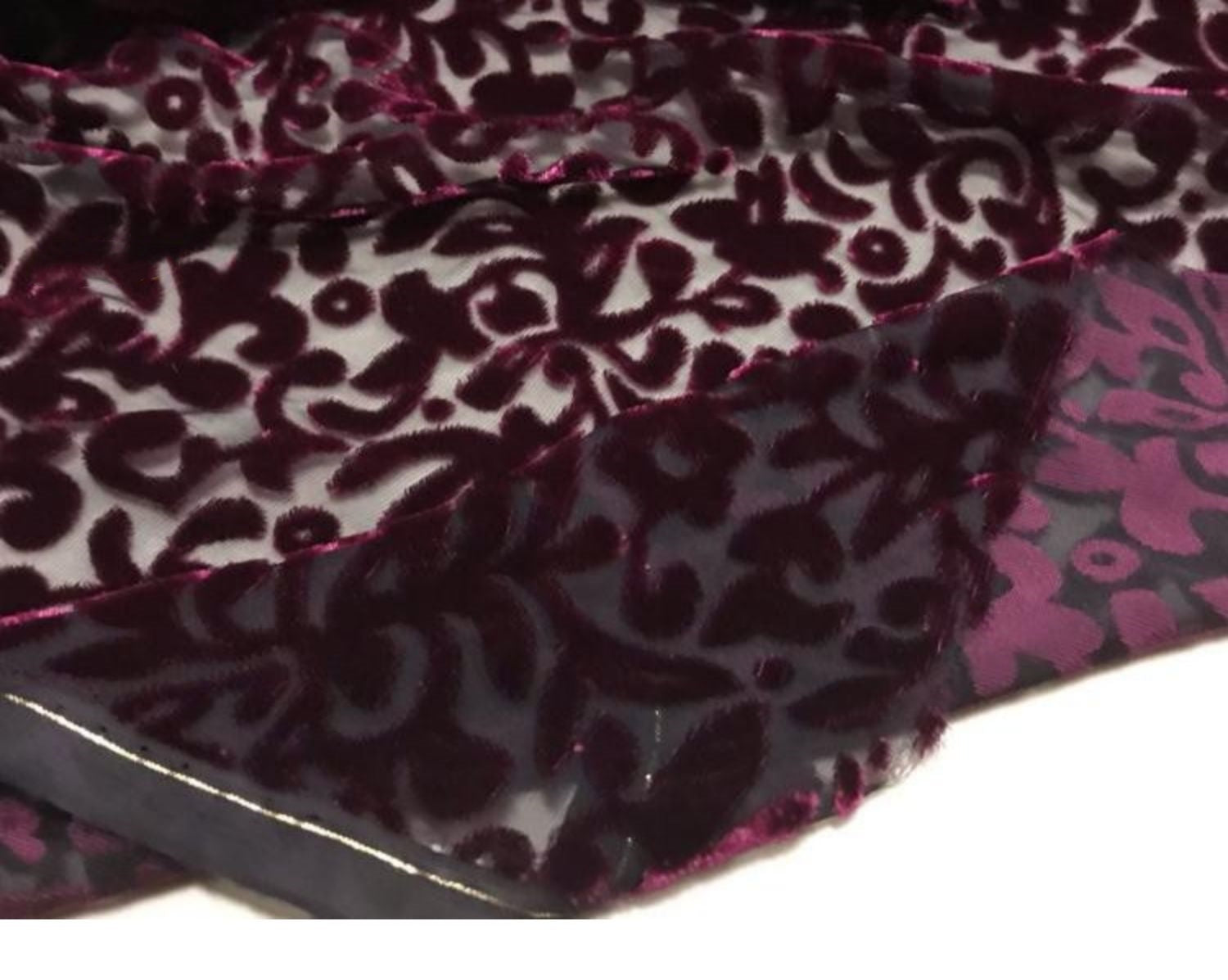 SISELO - Semi-sheer with a Draping Effect Burnout Silk Velvet Satin Fabric - 114cm wide by the Yard