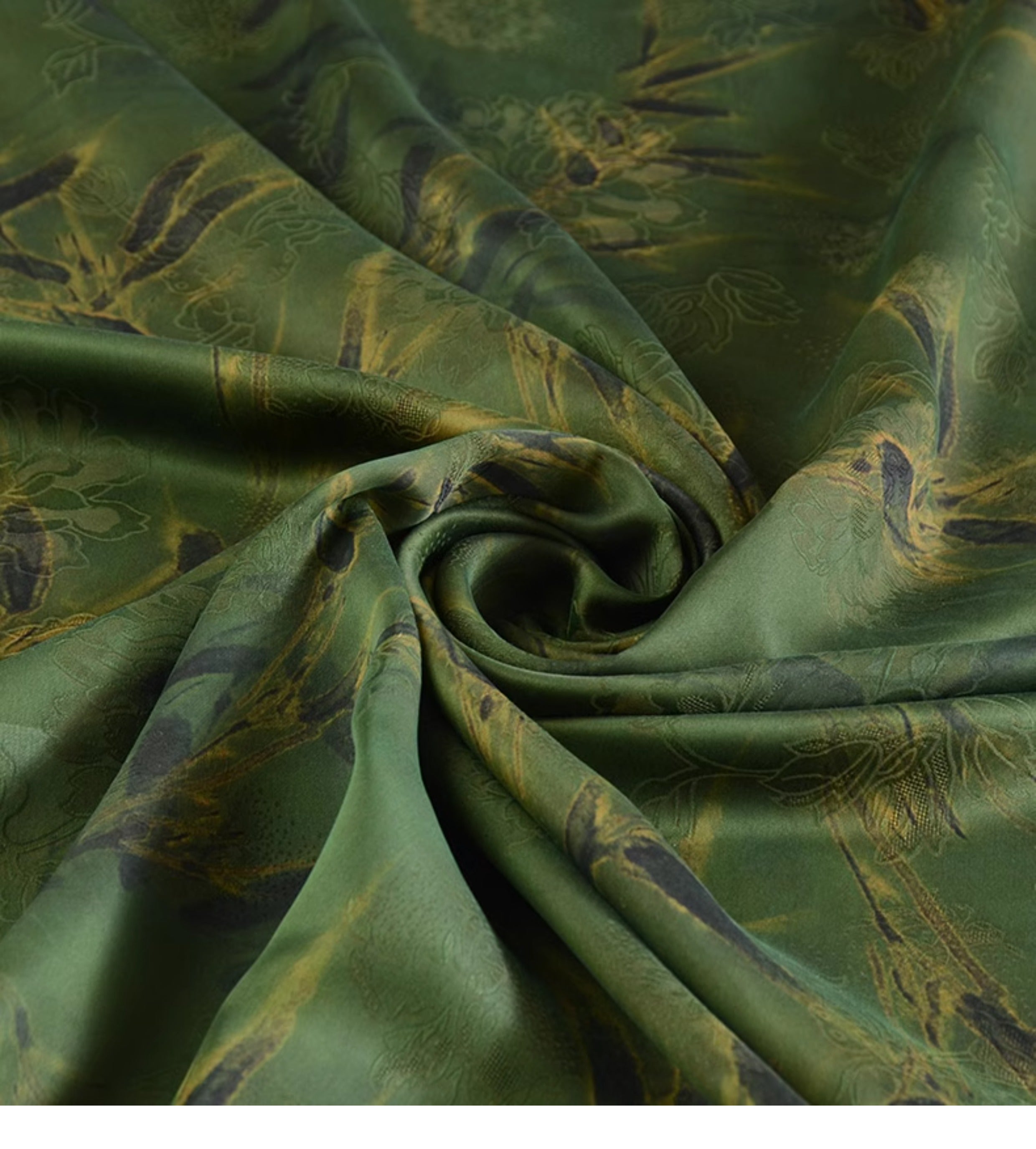 YPZZDM - Handmade 26 Momme HUALUO Jacquard Mud Silk Fabric (Openwork texture) - 110cm by the Yard