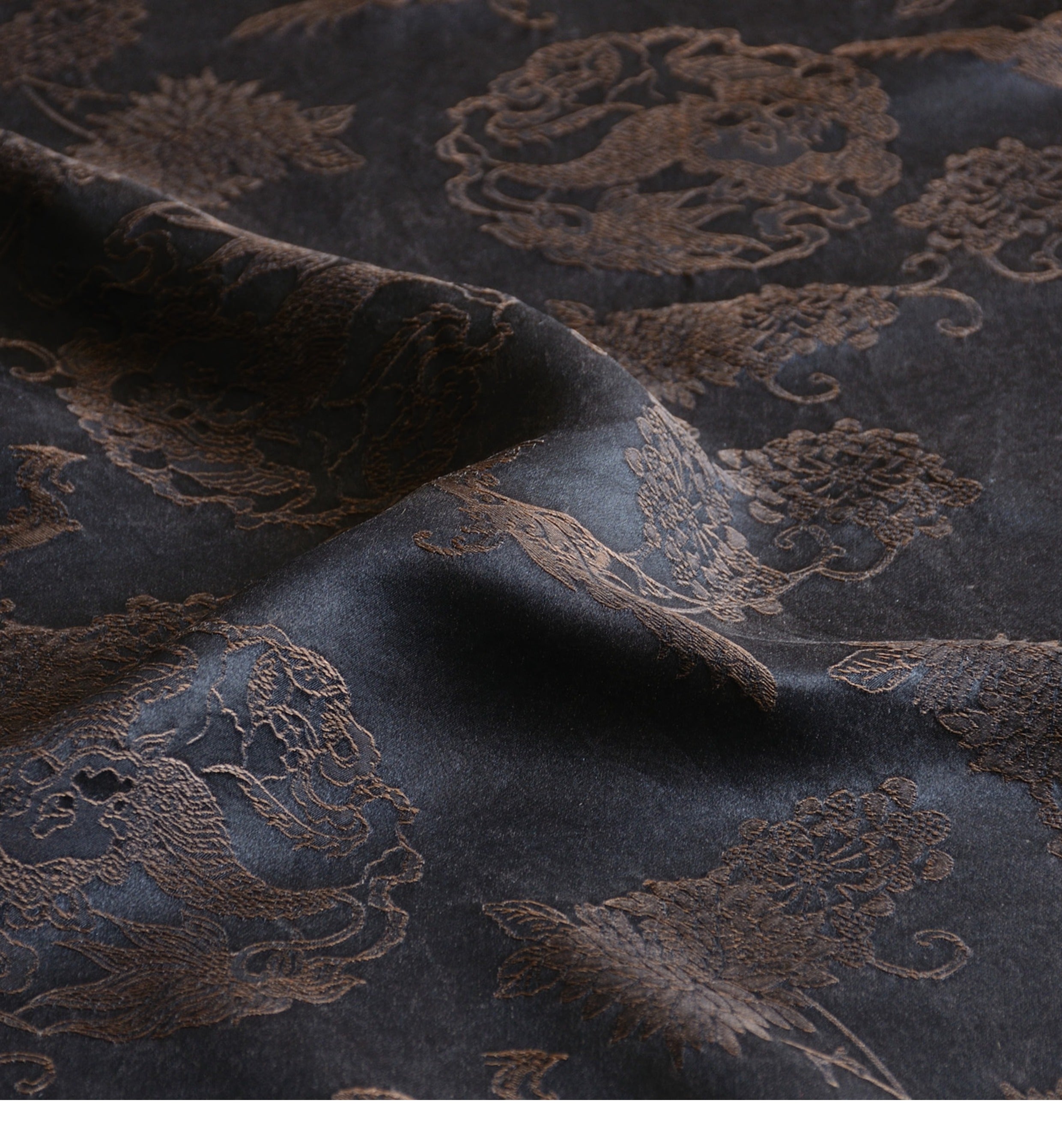 YPHYSA - Handmade 40 Momme Jacquard Mud Silk Fabric - 135cm by the Yard