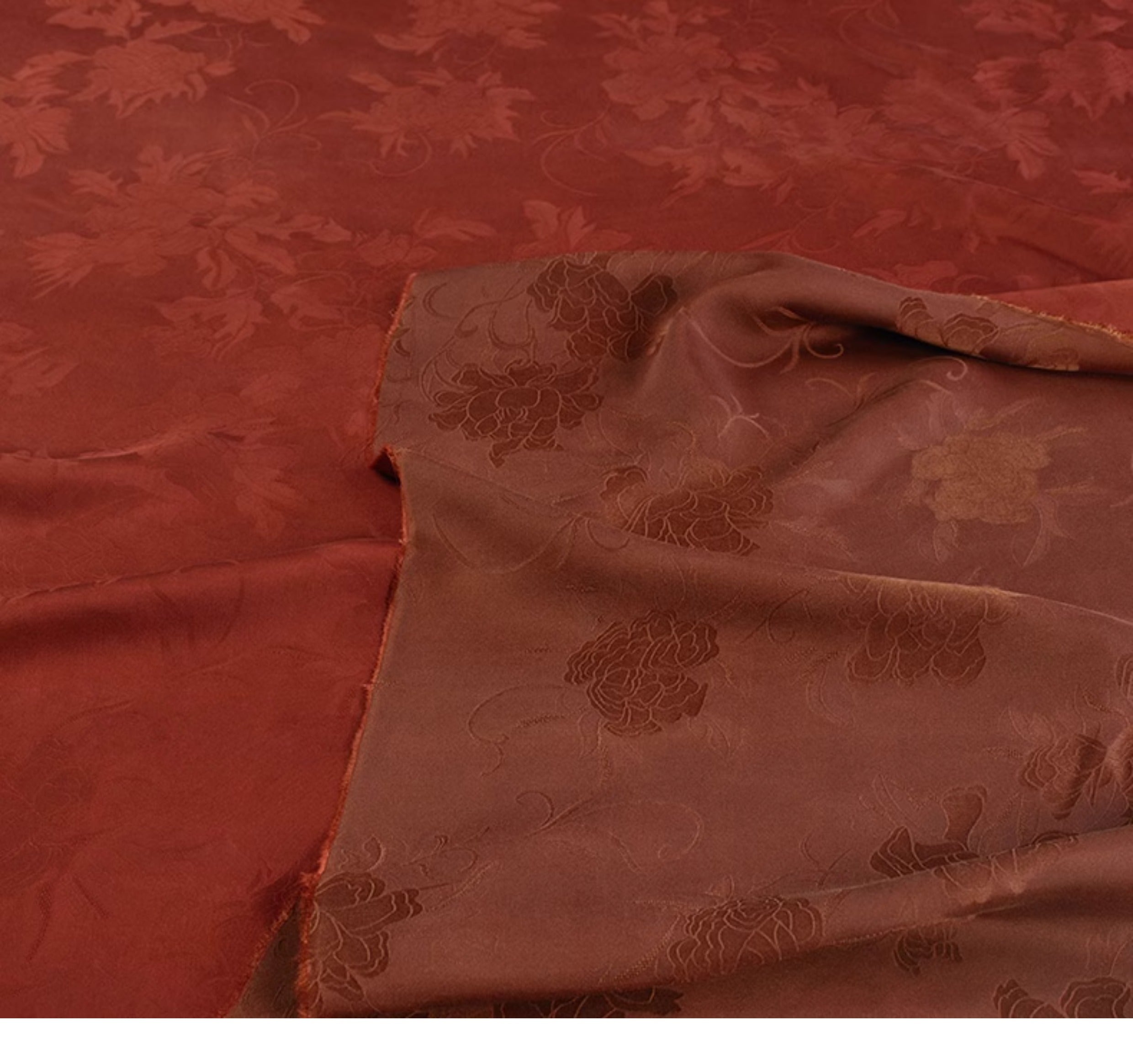 YPHSDM - Handmade 25 Momme HUALUO Jacquard Mud Silk Fabric (Openwork texture) - 112cm by the Yard