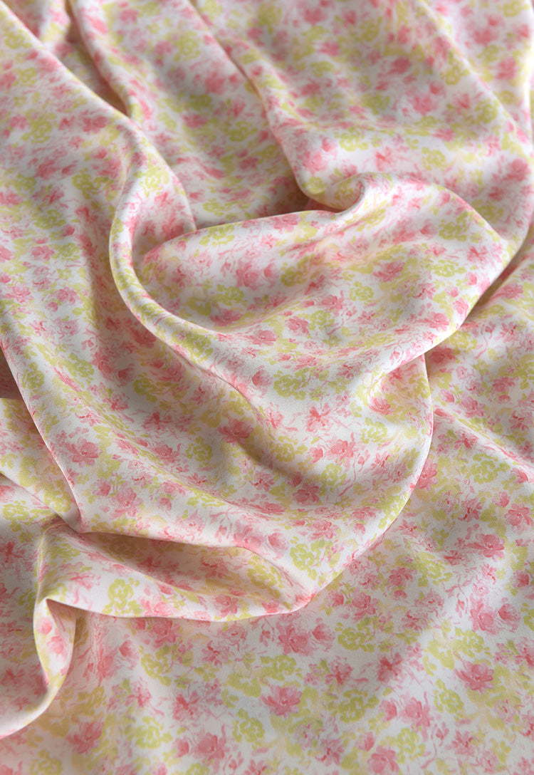 RYFENMEI - Hight 60 Count Rayon Satin Faux Silk Chinese Style Floral Cheongsam Dress Fabric - 145cm wide by the Yard