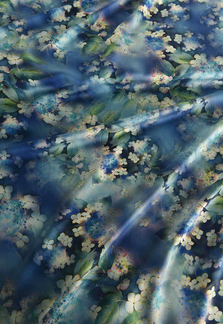 RYHUASEN- Hight 60 Count Rayon Satin Faux Silk Chinese Style Floral Cheongsam Dress Fabric - 145cm wide by the Yard